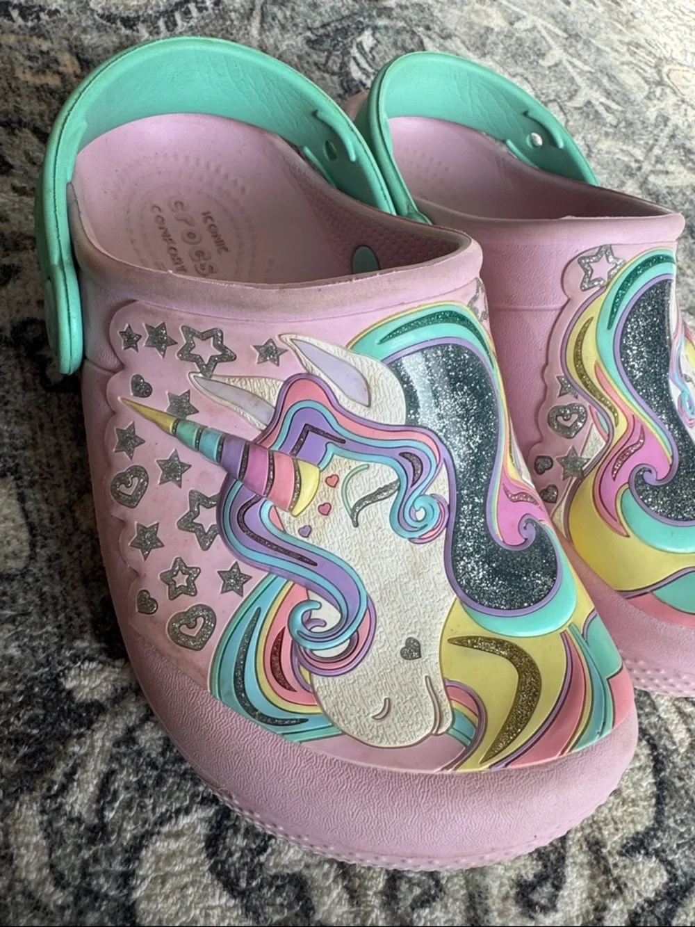 Toddler Girl Pink Unicorn Crocs - Picture 7 of 9